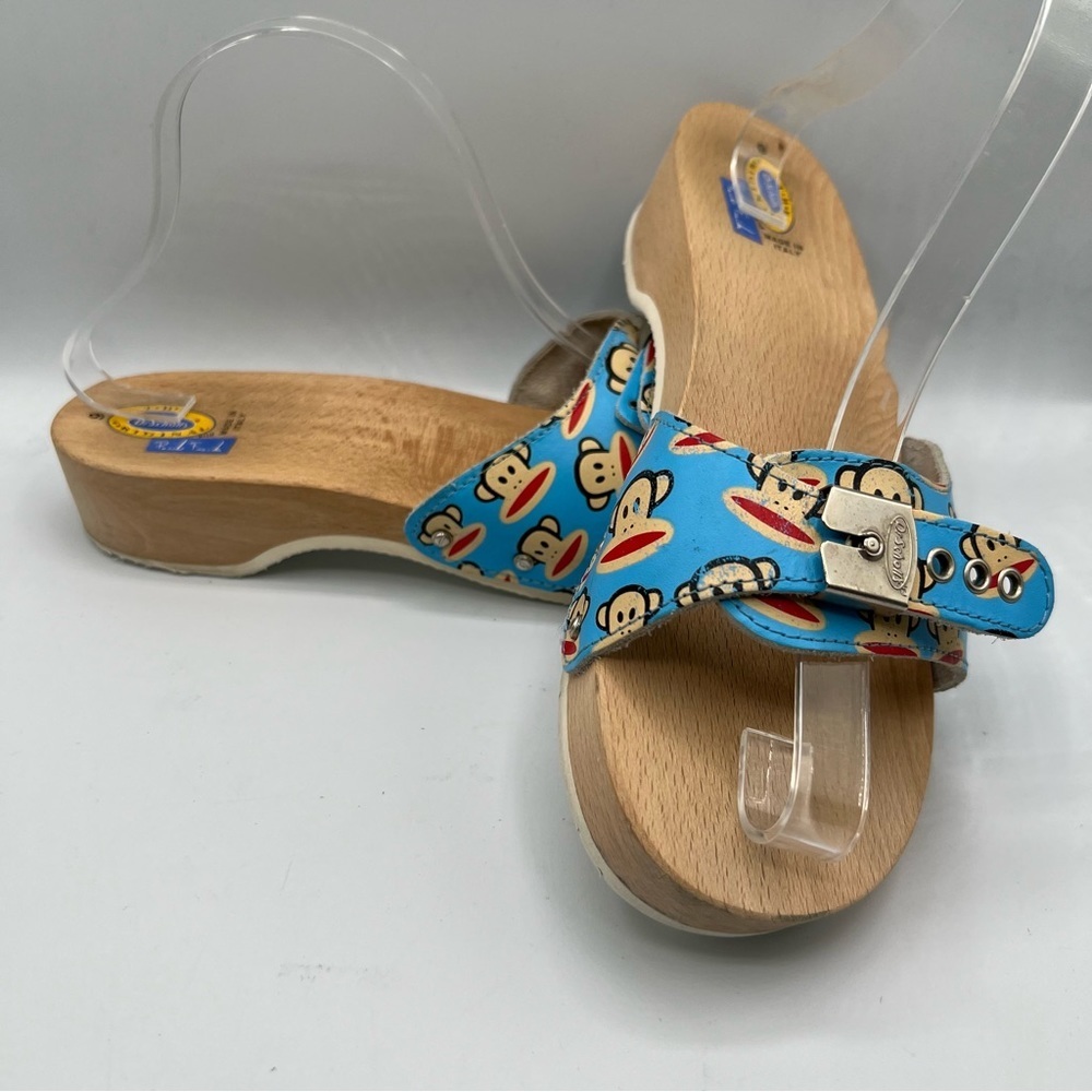 Y2K Vintage Dr. Scholl’s Paul Frank Women’s Wood Clog Julius The Monkey Sandals